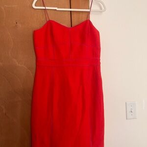 Banana Republic Strapless Red Dress with Purple Piping